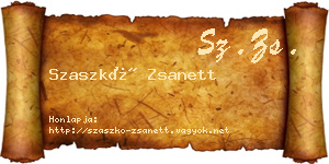 Szaszkó Zsanett névjegykártya