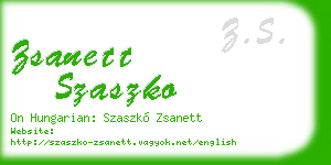 zsanett szaszko business card